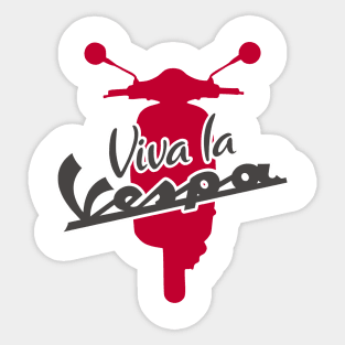 viva la vespa red Sticker